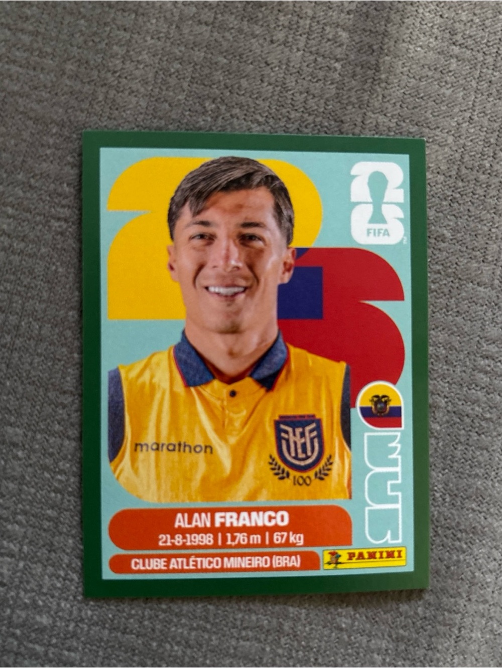 GREEN BORDER Panini FIFA World Cup 2026 Alan Franco Ecuador ECU 10